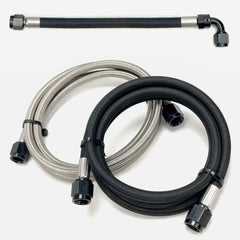 6AN Hose With 6AN Straight To 6AN 90 Degree Hose End (Sold By The Inch)