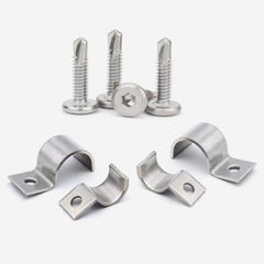 Stainless Steel 4AN Hose Clamps, Set Of 16