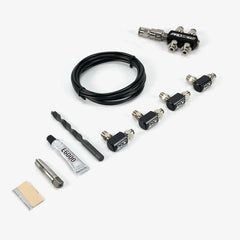 4 Cylinder Direct Port With Split Distribution Block With Check Valve & Low Elbow Nozzle Holders (5/32" Nylon Tubing)