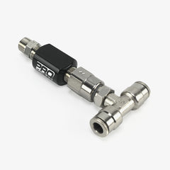 NPT Straight Nozzle Holder With Check Valve & 1/4" Tee Push Fitting