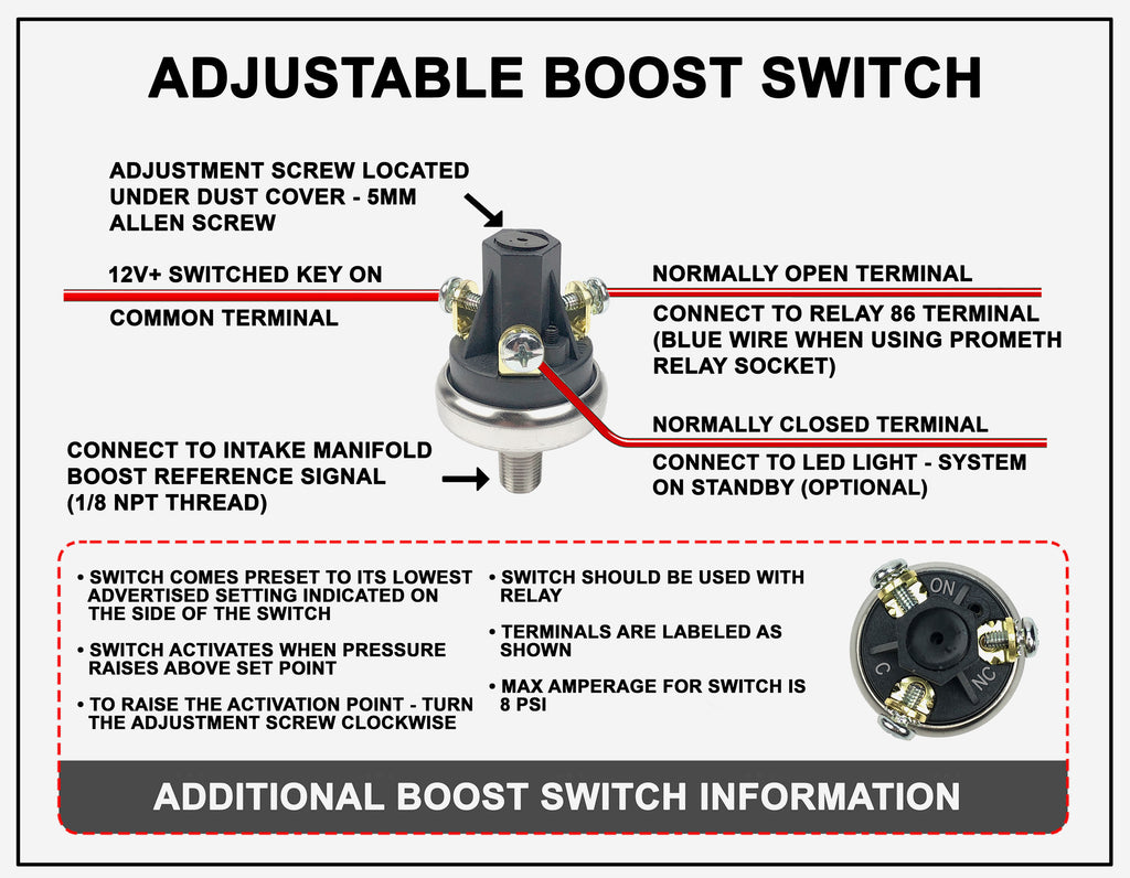 Secure Boost Switch Stainless Steel Adjustable Boost Pressure Switch – ProMeth