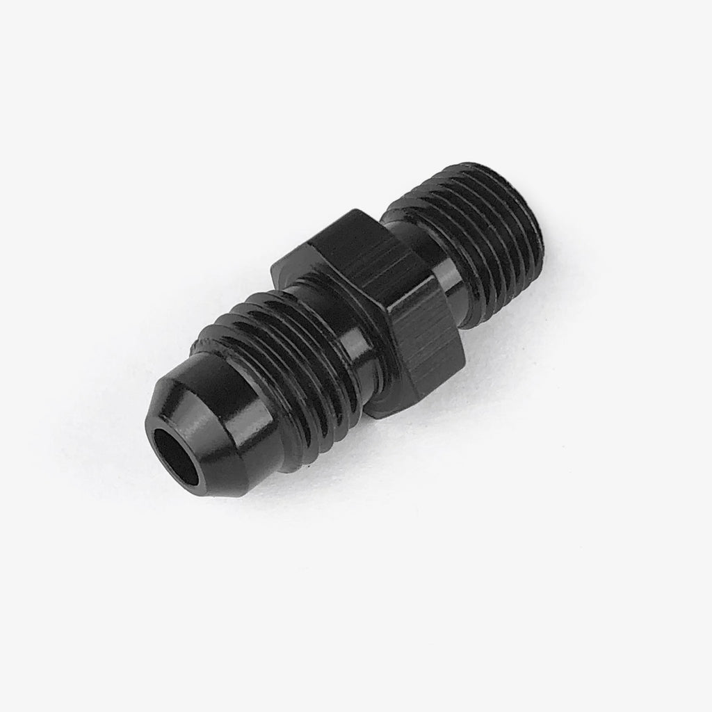 AN-4 To 1/8 BSPT JIC Flare Male Straight Adapter Fitting - Black, For Hose & Fuel Lines