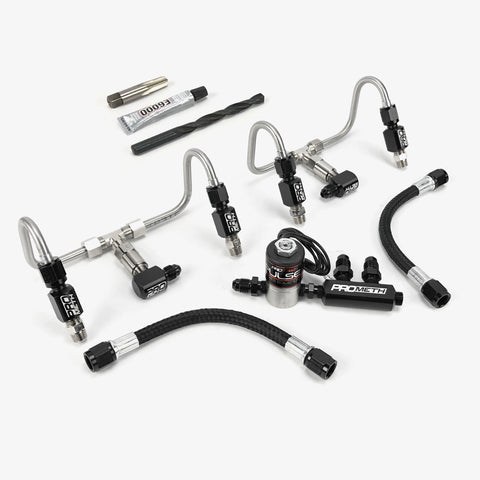 ProMeth Signature Series 4 Cylinder Direct Port With Split Block, Solenoid, Check Valves & Straight Nozzle Holders (Pre-Bent)
